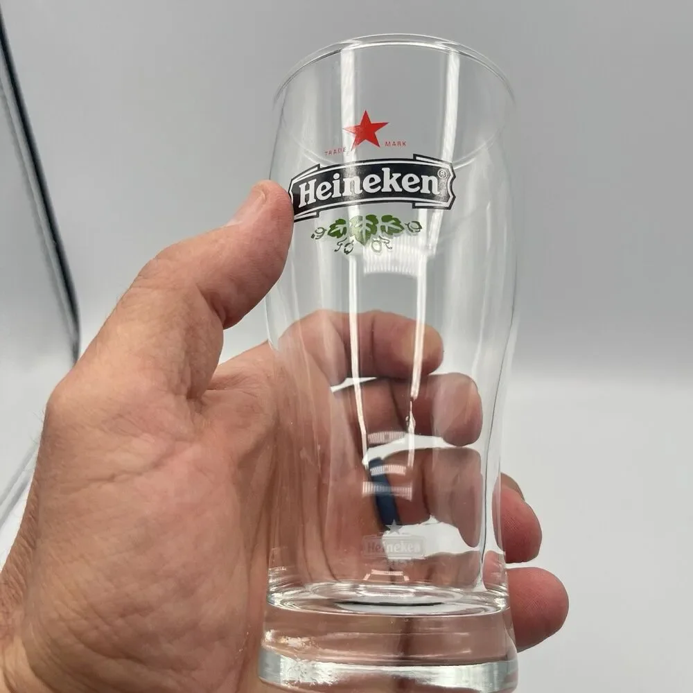 Heineken Red Star Logo .25L Beer Glass Gorgeous Twelve Oz Glass